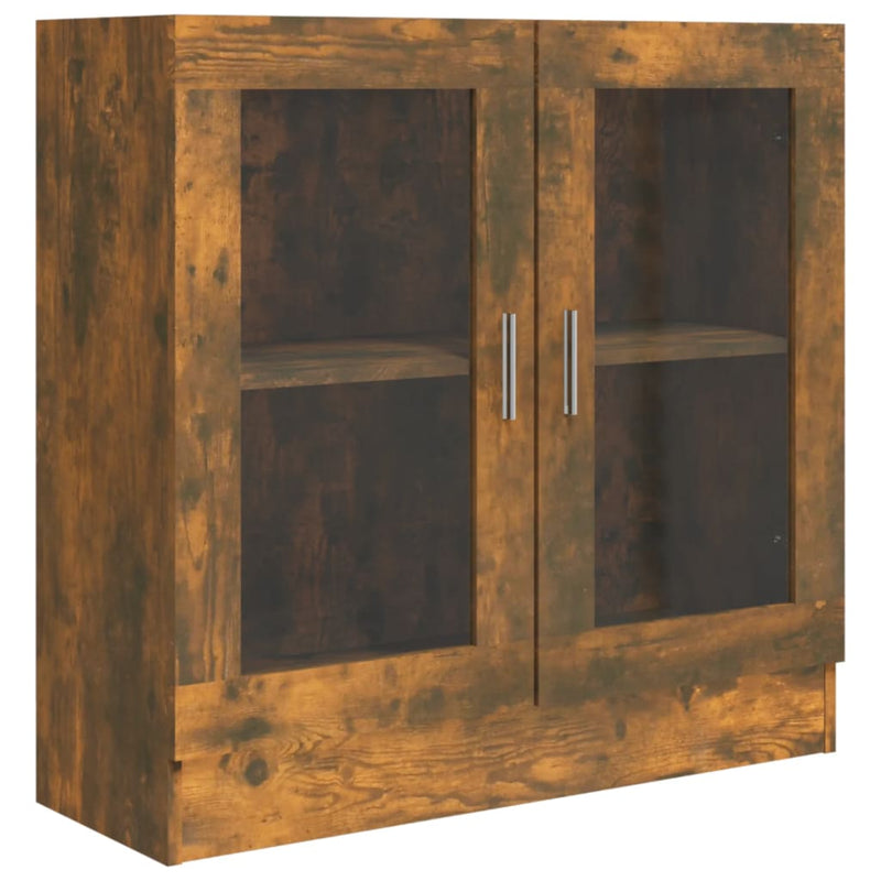 Vitrinenschrank Räuchereiche 82,5x30,5x80 cm Holzwerkstoff