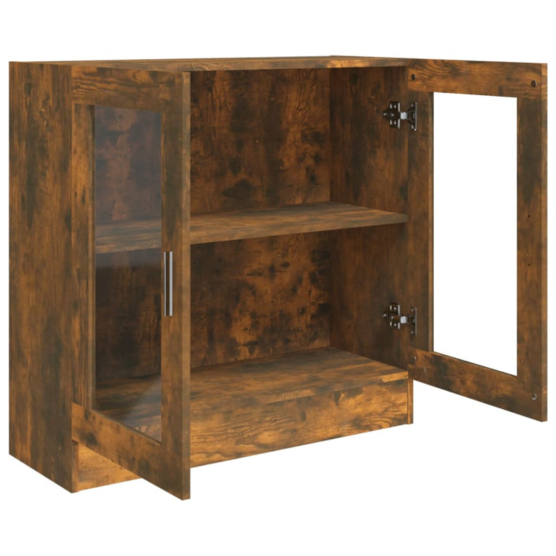 Vitrinenschrank Räuchereiche 82,5x30,5x80 cm Holzwerkstoff