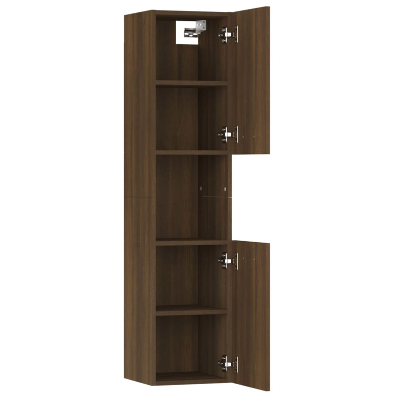 Badezimmerschrank Braun Eichen-Optik 30x30x130 cm Holzwerkstoff