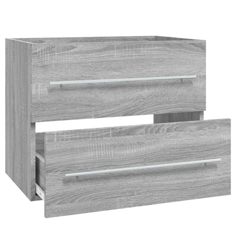 Waschbeckenschrank Grau Sonoma 60x38,5x48 cm Holzwerkstoff