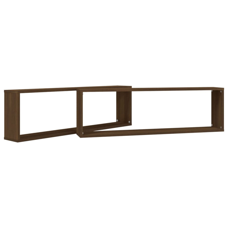 Wandregale 2 Stk. Braun Eichen-Optik 100x15x30 cm Holzwerkstoff