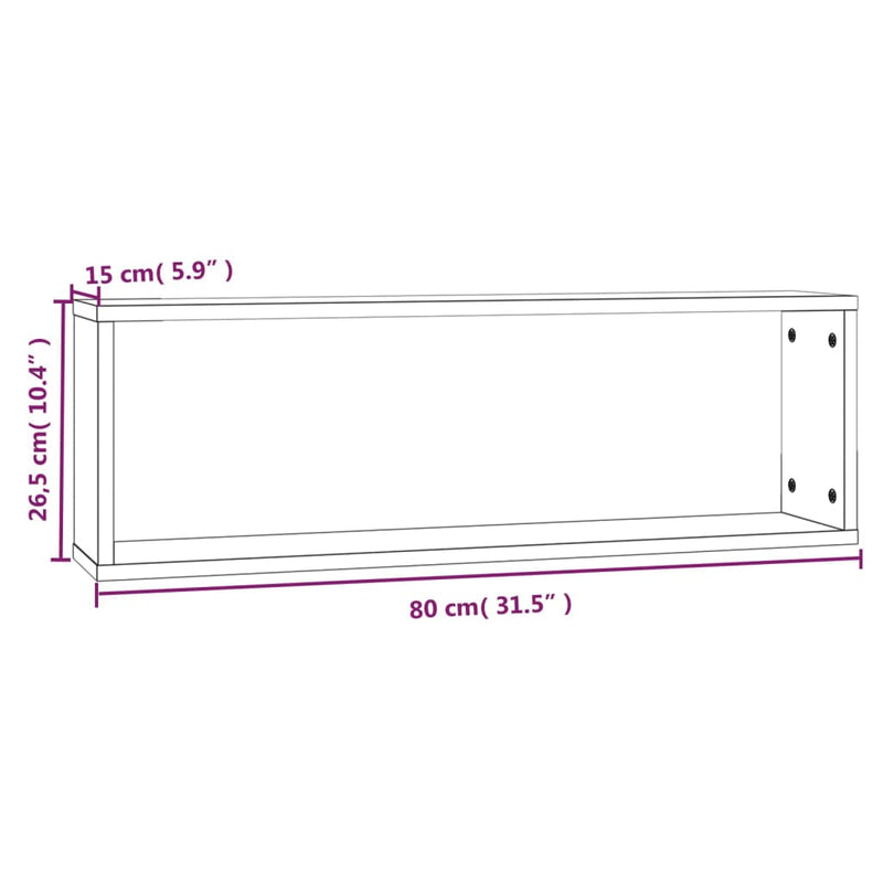 Wandregale 4 Stk. Räuchereiche 80x15x26,5 cm Holzwerkstoff