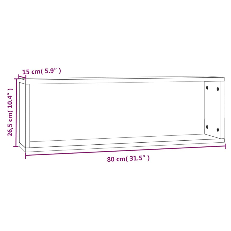 Wandregale 4 Stk. Braun Eichen-Optik 80x15x26,5cm Holzwerkstoff