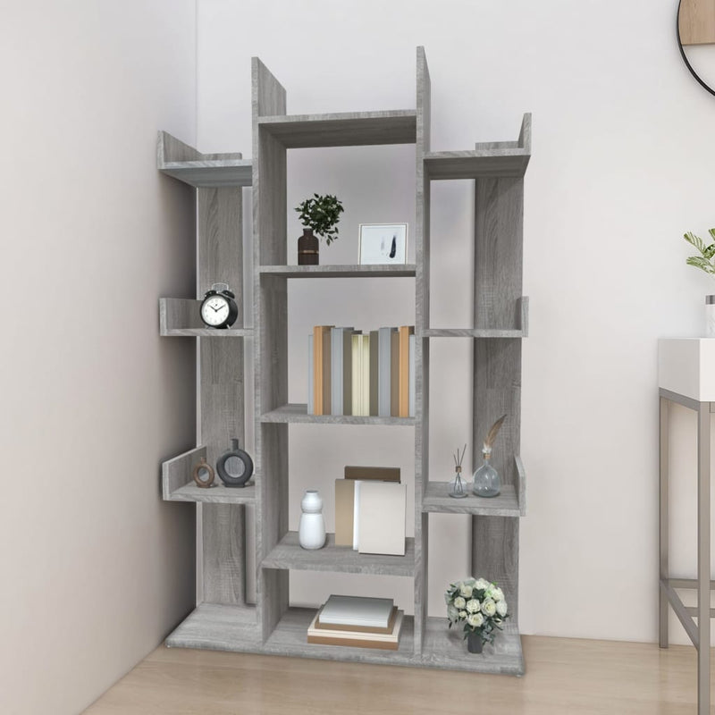 Bücherregal Grau Sonoma 86x25,5x140 cm Holzwerkstoff