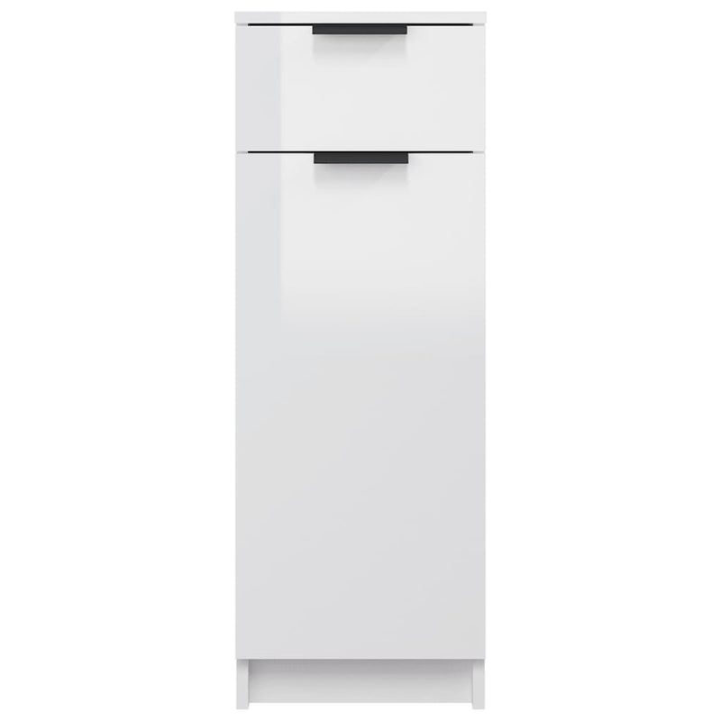 Badschrank Hochglanz-Weiß 32X34X90 Cm Holzwerkstoff