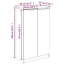 Schuhschrank 59X35X100 Cm Holzwerkstoff