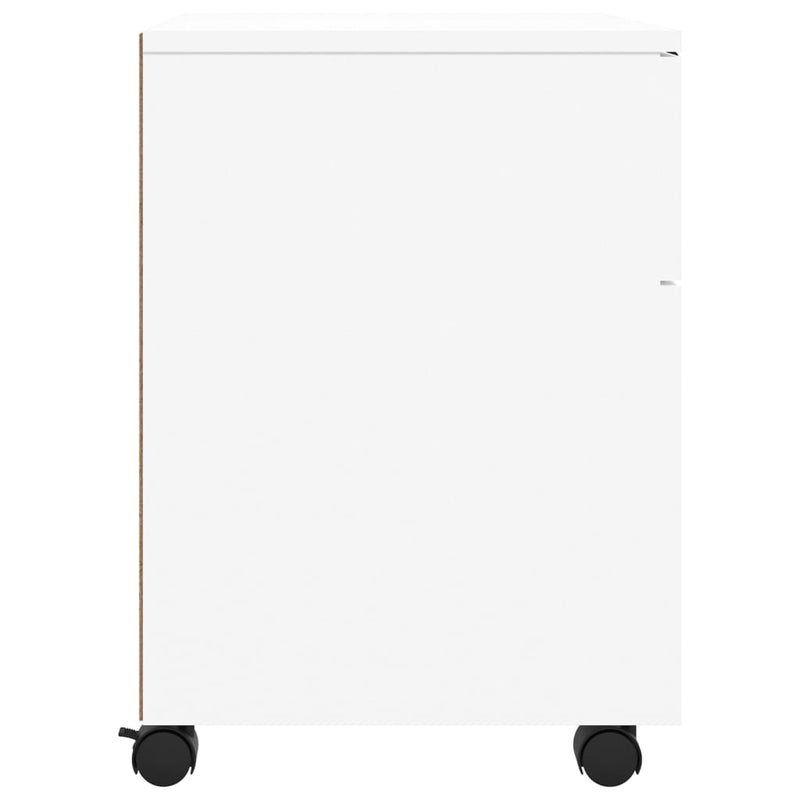 Mobiler Aktenschrank mit Rollen Weiß 45x38x54 cm Holzwerkstoff