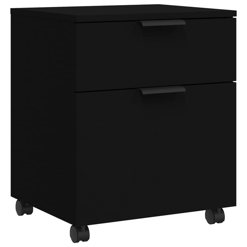 Mobiler Aktenschrank mit Rollen Schwarz 45x38x54 cm