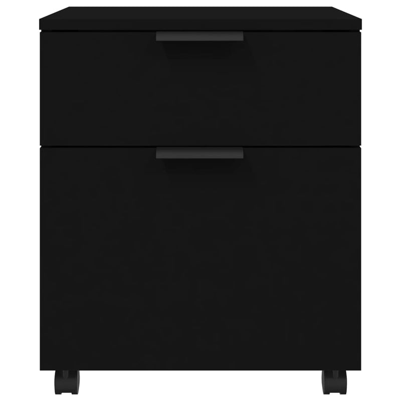 Mobiler Aktenschrank mit Rollen Schwarz 45x38x54 cm