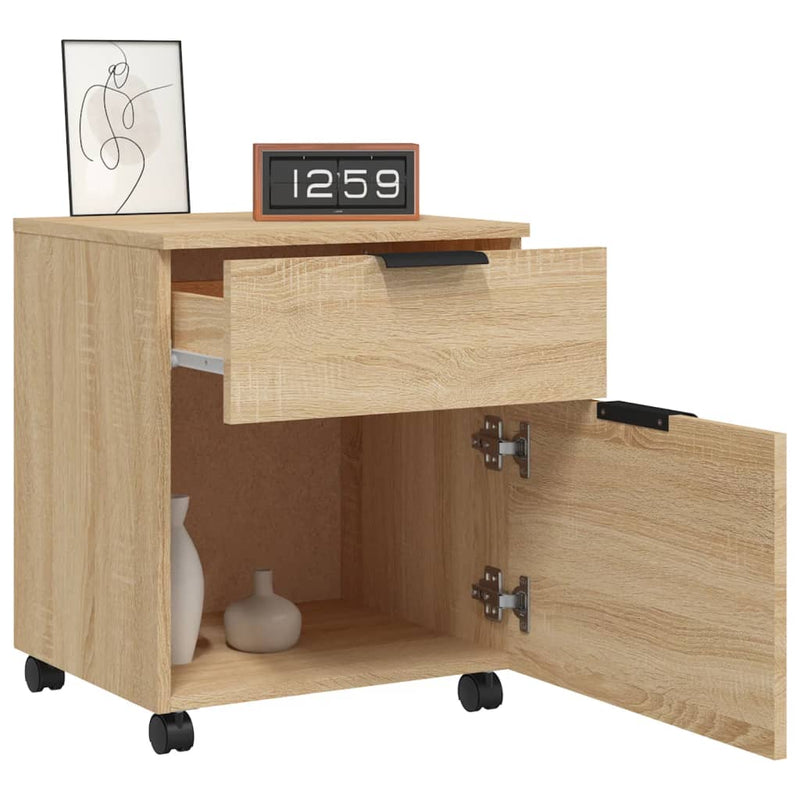 Mobiler Aktenschrank mit Rollen Sonoma-Eiche 45x38x54 cm