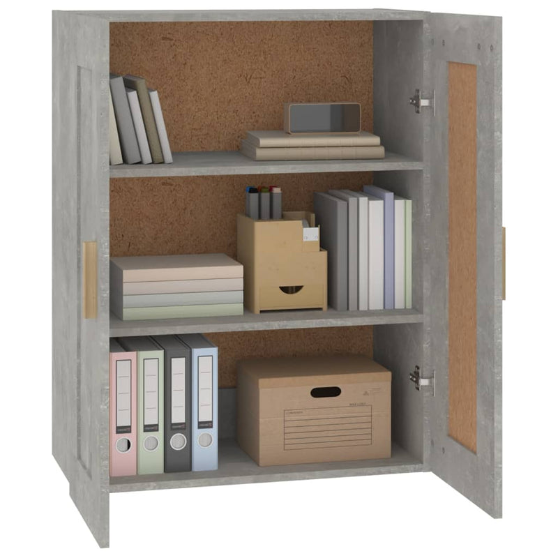 Wandschrank Betongrau 69,5x32,5x90 cm Holzwerkstoff