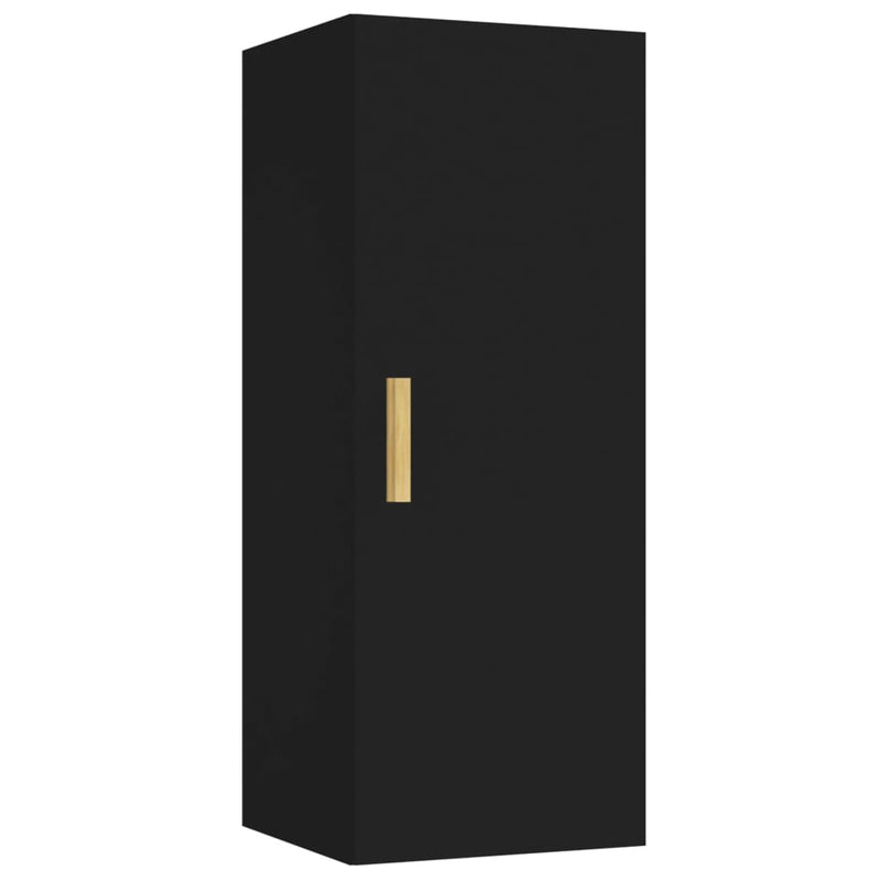 Wandschrank Schwarz 34,5x34x90 cm Holzwerkstoff