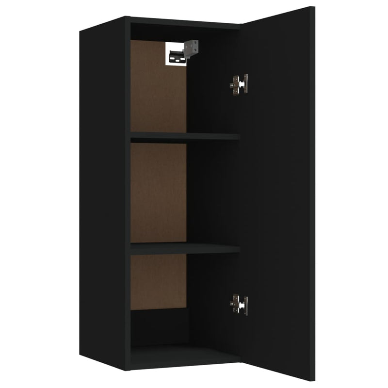 Wandschrank Schwarz 34,5x34x90 cm Holzwerkstoff