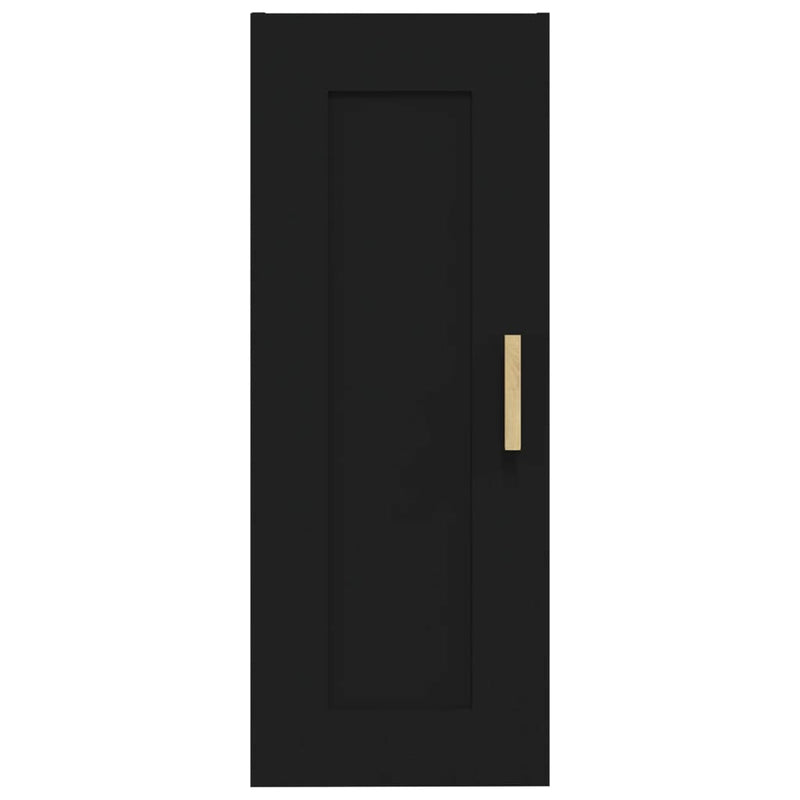 Wandschrank Schwarz 35x34x90 cm Holzwerkstoff