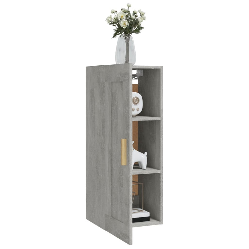 Wandschrank Betongrau 35x34x90 cm Holzwerkstoff