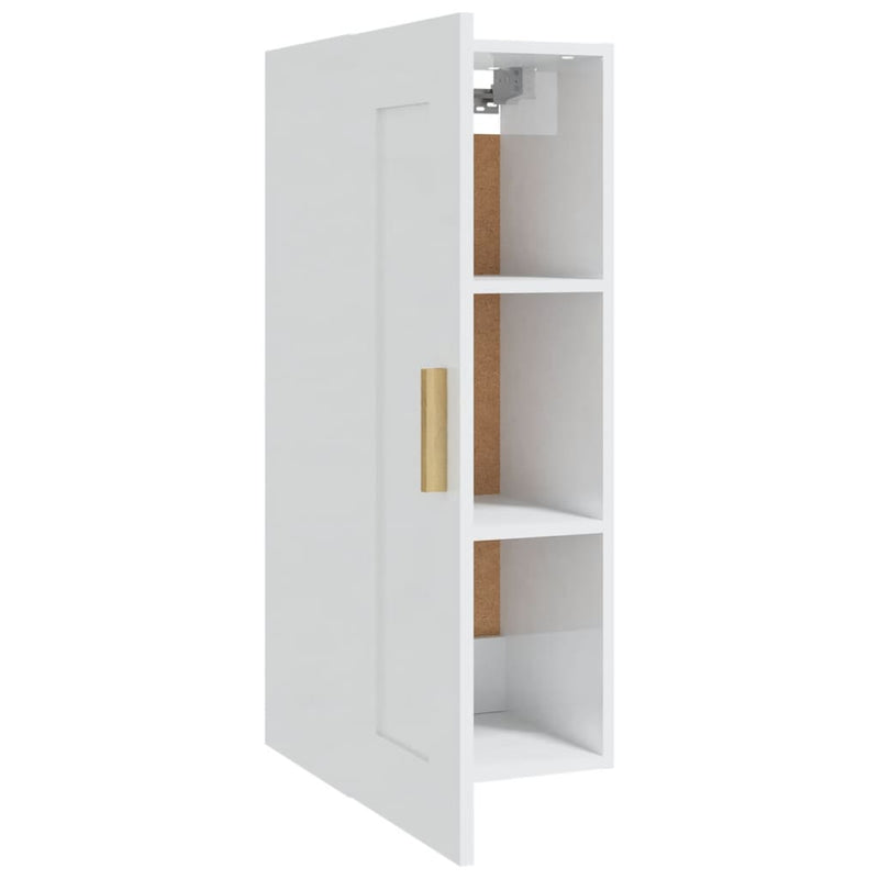 Wandschrank Hochglanz-Weiß 35x34x90 cm Holzwerkstoff