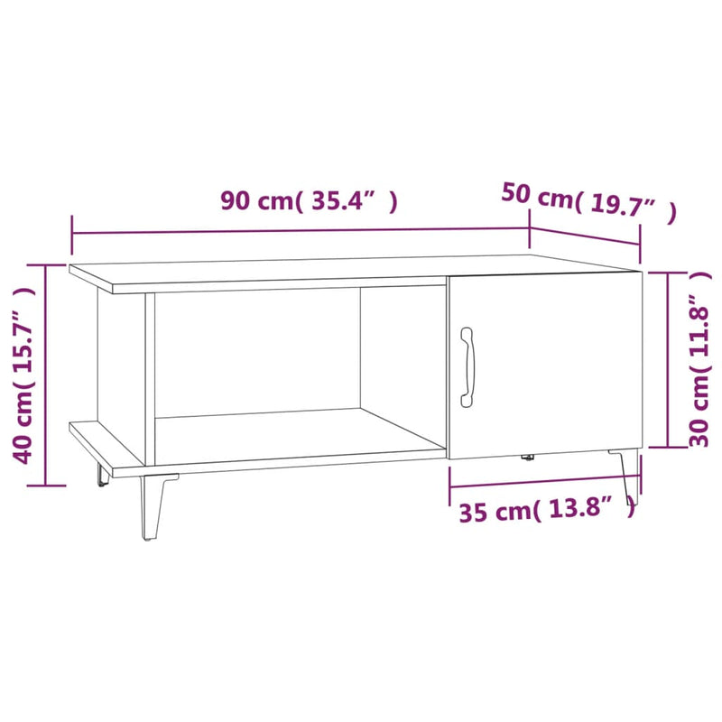 Couchtisch Betongrau 90x50x40 cm Holzwerkstoff