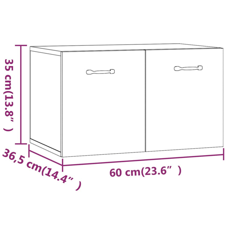 Wandschrank Weiß 60x36,5x35 cm Holzwerkstoff