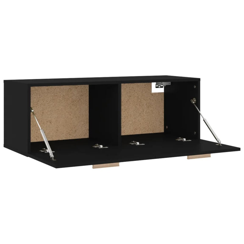 Wandschrank Schwarz 100x36,5x35 cm Holzwerkstoff