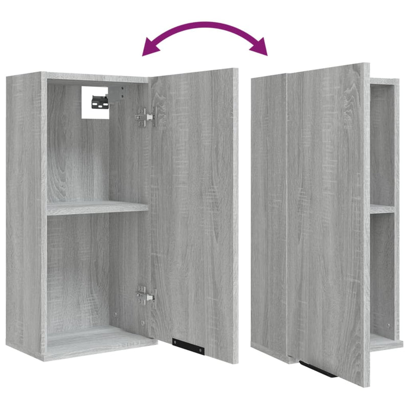 Wand-Badschrank Grau Sonoma 32x20x67 cm