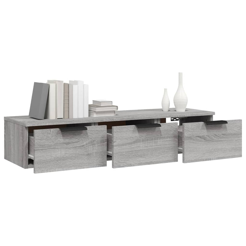 Wandschrank Grau Sonoma 102x30x20 cm Holzwerkstoff