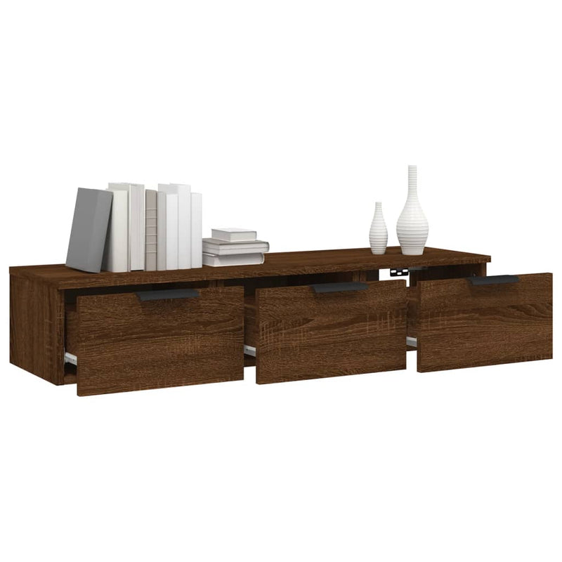 Wandschrank Braun Eichen-Optik 102x30x20 cm Holzwerkstoff