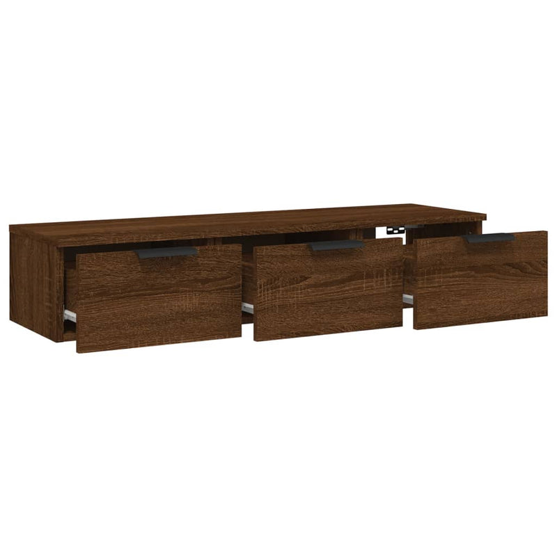 Wandschrank Braun Eichen-Optik 102x30x20 cm Holzwerkstoff