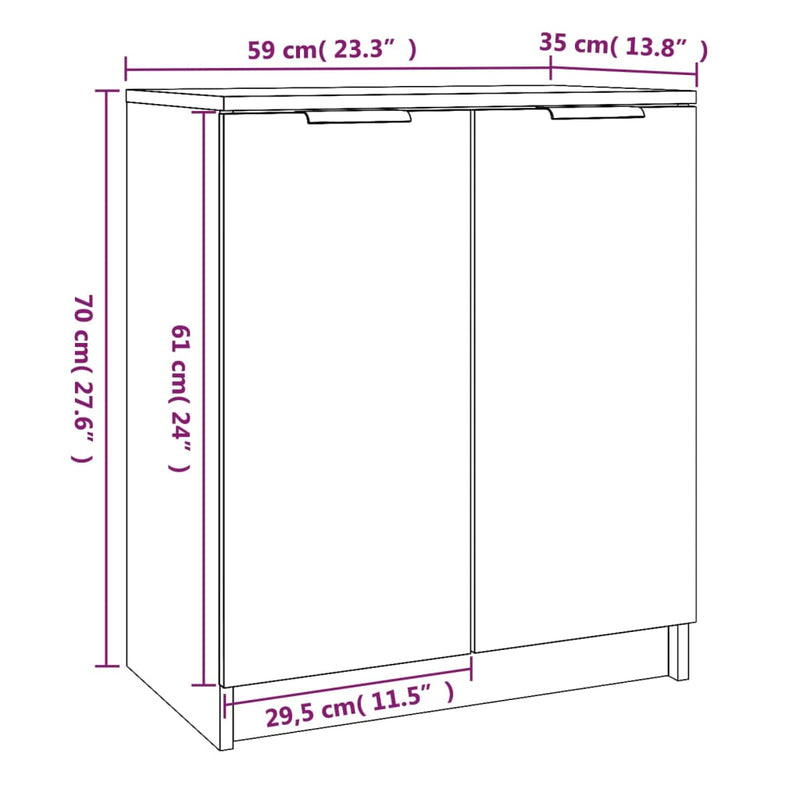 Schuhschrank Grau Sonoma 59X35X70 Cm Holzwerkstoff