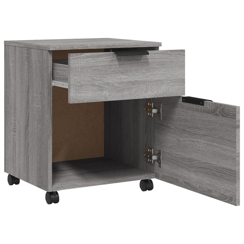 Mobiler Aktenschrank mit Rollen Grau Sonoma 45x38x54 cm