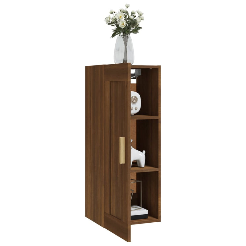 Wandschrank Braun Eichen-Optik 35x34x90 cm Holzwerkstoff