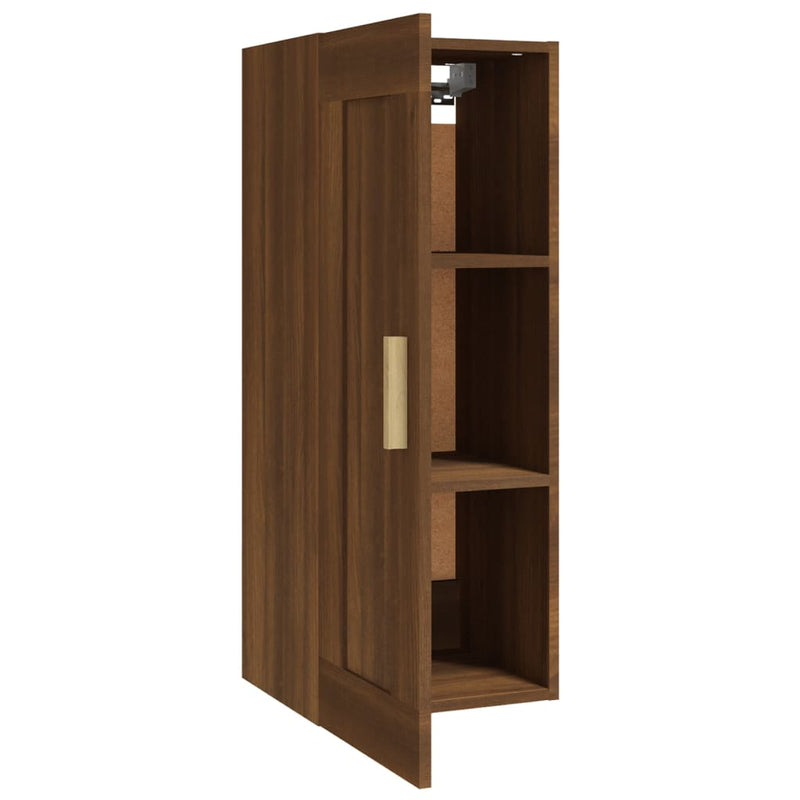 Wandschrank Braun Eichen-Optik 35x34x90 cm Holzwerkstoff