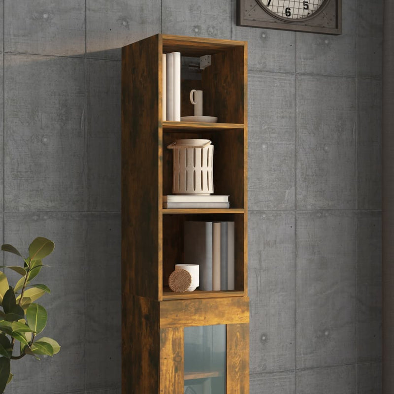 Wandschrank Räuchereiche 34,5x32,5x90 cm Holzwerkstoff