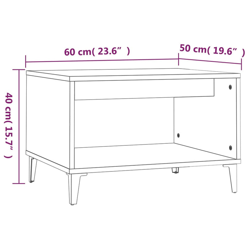 Couchtisch Braun Eichen-Optik 60x50x40 cm Holzwerkstoff