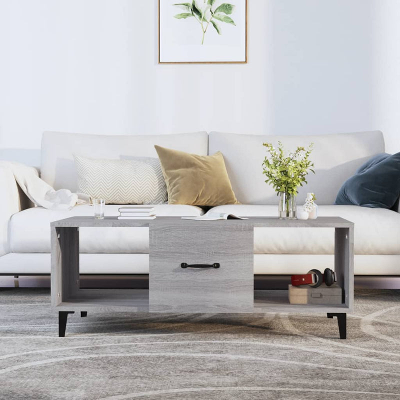 Couchtisch Grau Sonoma 102x50x40 cm Holzwerkstoff