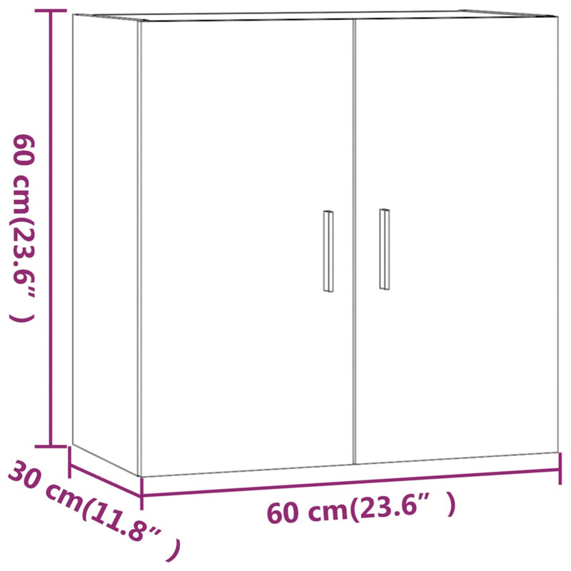 Wandschrank Braun Eichen-Optik 60x30x60 cm Holzwerkstoff