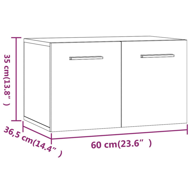 Wandschrank Braun Eichen-Optik 60x36,5x35cm Holzwerkstoff