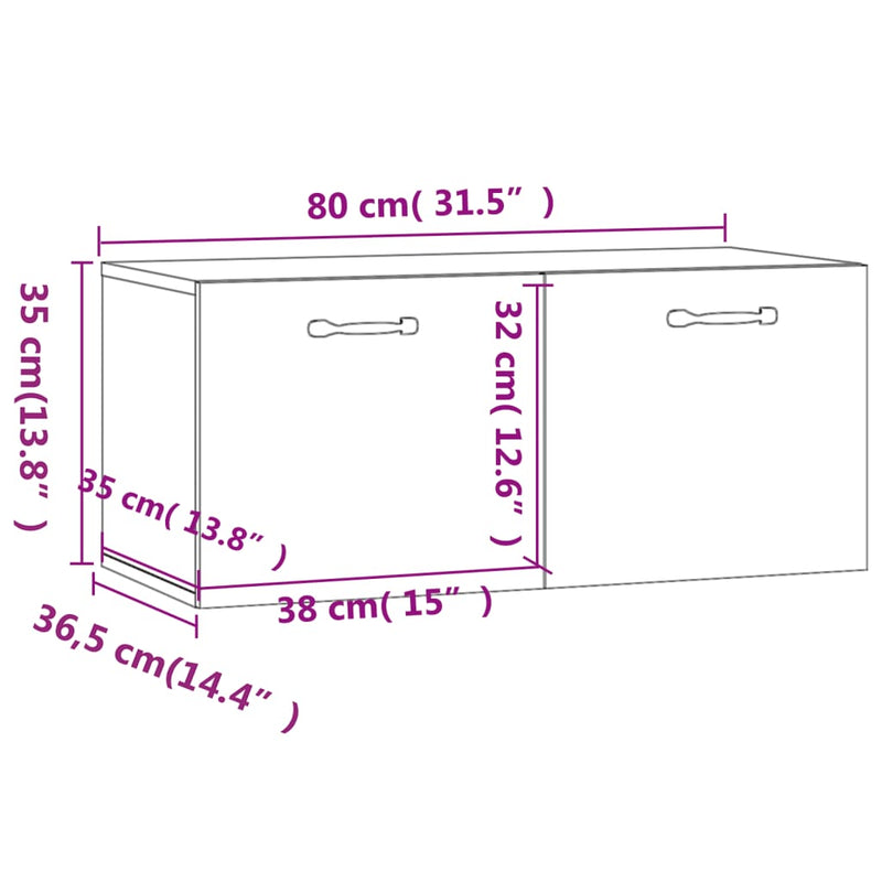 Wandschrank Räuchereiche 80x36,5x35 cm Holzwerkstoff