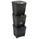 Stapelbare Mülleimer 3 Stk. 75 L