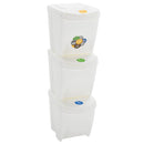 Stapelbare Mülleimer 3 Stk. 75 L
