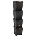 Stapelbare Mülleimer 3 Stk. 75 L