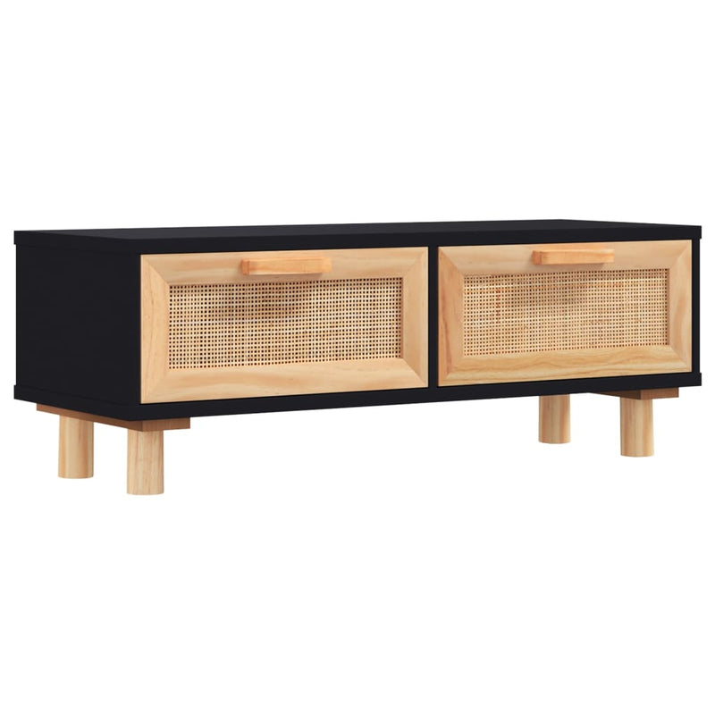 Couchtisch Schwarz 80x40x30 cm Holzwerkstoff Massivholz Kiefer