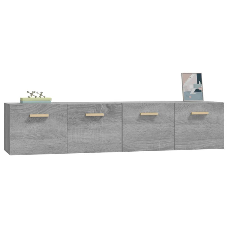 Wandschränke 2 Stk. Grau Sonoma 80x35x36,5 cm Holzwerkstoff