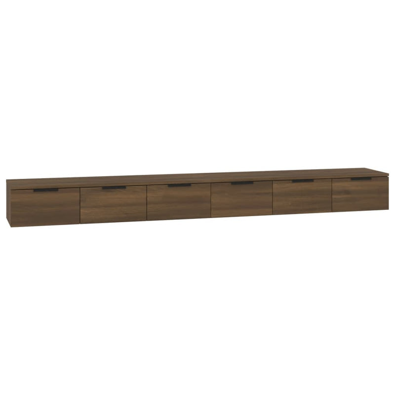 Wandschränke 2 Stk. Braun Eiche-Optik 102x30x20cm Holzwerkstoff