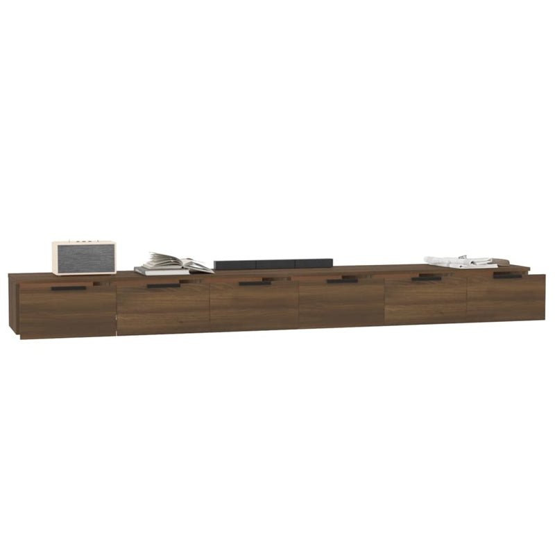 Wandschränke 2 Stk. Braun Eiche-Optik 102x30x20cm Holzwerkstoff