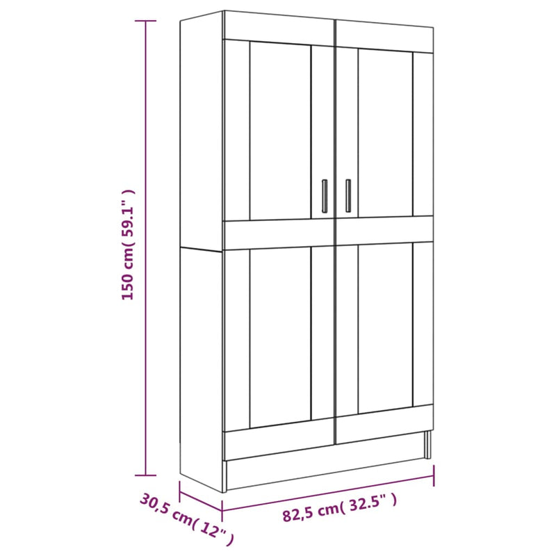 Bücherschrank Grau Sonoma 82,5x30,5x150 cm Holzwerkstoff