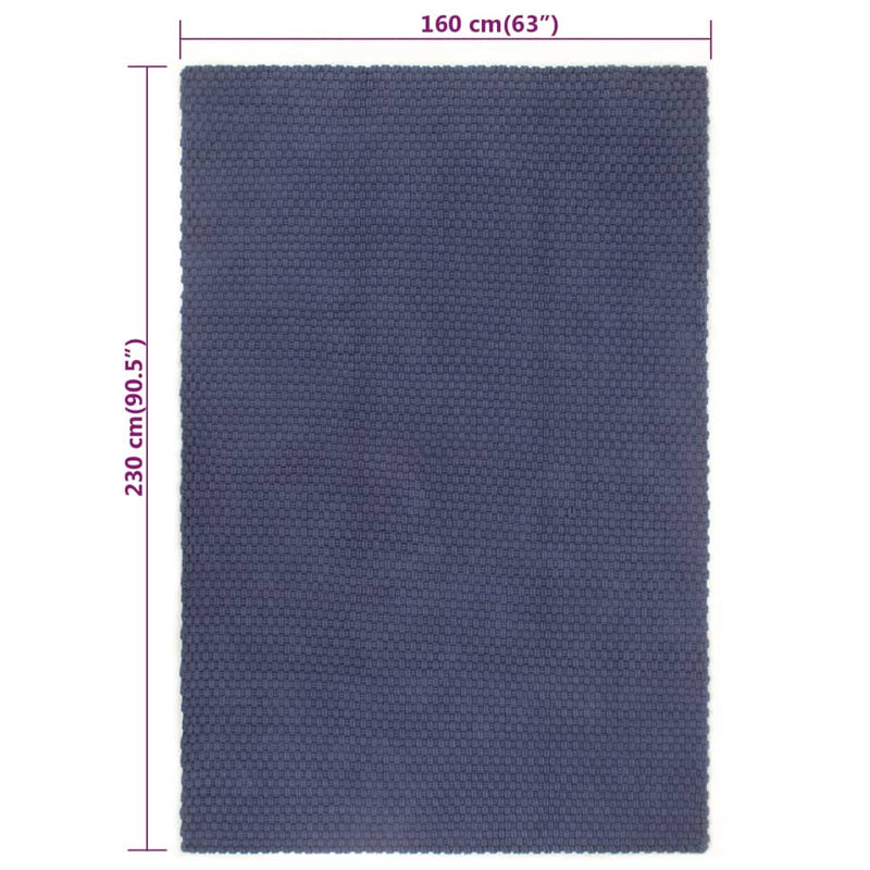 Teppich Rechteckig Marineblau 160x230 cm Baumwolle