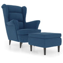 Ohrensessel Mit Hocker Samt