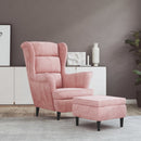 Ohrensessel Mit Hocker Samt