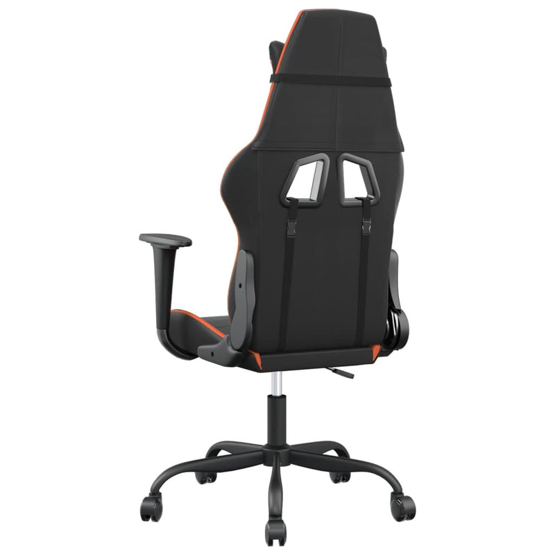 Gaming-Stuhl mit Massagefunktion Schwarz und Orange Kunstleder