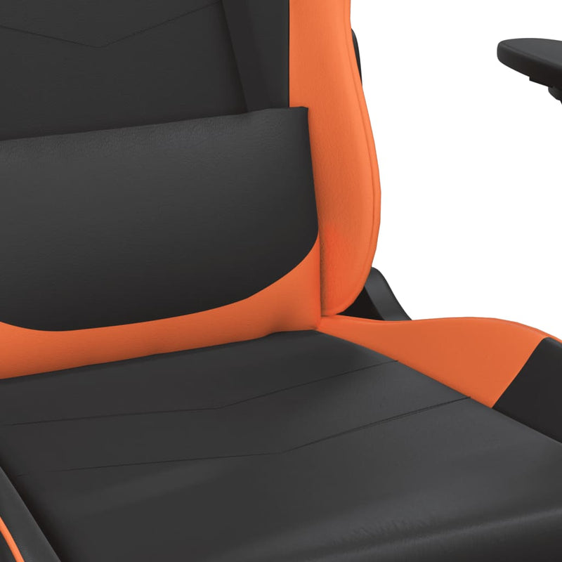 Gaming-Stuhl mit Massagefunktion Schwarz und Orange Kunstleder